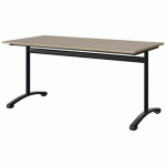 TABLE MALIBU 160X80 T6 DL STRA ABS CHÊNE 1146/NOIR 9005 - MANUTAN EXPERT
