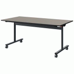 TABLE MALIBU RAB. 160X80 T5 DL ST GRIS U727/NOIR GRIS 7016