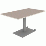 TABLE MANO MOB RÉG. 140X80 STRA ALAISÉ PRALINE BLC PAST/9006 - MOBIDECOR