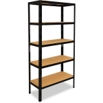 SHELFPLAZA - BLACK 200X100X50 CM ÉTAGÈRE CHARGE LOURDE / MEUBLE ETAGERE NOIR METAL AVEC 5 NIVEAUX / CAPACITÉ CHARGE 175KG / MEUBLE ETAGERE METAL NOIR