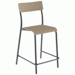 CHAISE DE BAR ANDRÉ H60 ASS/DOS HÊTRE PIÈTEMENT TRANSPARENT - MOBIDECOR