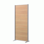 CLOISON DE SÉPARATION PLEINE B-ZEN - L 81 X H 180 CM - BOIS ANTIBACTÉRIEN HÊTRE - PIED FIXE COULEUR ALUMINIUM