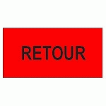 ETIQUETTE FLUO ROUGE 100X50MM RETOUR