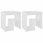 LOT DE 2 TABLES DE CHEVET, TABLES DE NUIT, POUR CHAMBRE SALON COULOIR, BLANC 40X30X40 CM AGGLOMÉRÉ OIB3885E - BLANC