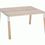 PÔLE DE 2 BUREAUX DROITS L 140 X P 60 CM, PIÉTEMENT BOIS MÉTAL CHÊNE CLAIR - ARCH
