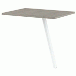 RETOUR BUREAU GARY 120 X 60 CM PIED BLANC PLATEAU CHÊNE GRIS - MBA