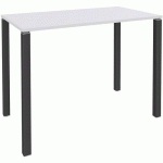 TABLE HAUTE 4 PIEDS L120XH105XP60CM BLANC/PIED CARBONNE - SIMMOB