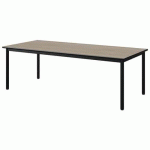 TABLE MALIBU 180X80 T3 4P STRA CHÊNE 1146/NOIR NOIR 9005