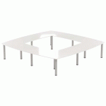 TABLE RÉUNION ATEM 350 X 350 CM PIED ROND ALU/BLANC - MBA