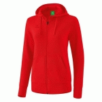 VESTE SWEAT À CAPUCHE - ERIMA - FEMME ROUGE