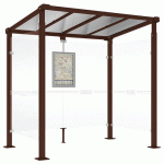 ABRI BUS MILAN 2.50 M - 2 BARDAGES LATÉRAUX - MARRON 8017 - PROCITY