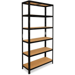 SHELFPLAZA - BLACK 180X50X60 CM ÉTAGÈRE CHARGE LOURDE / MEUBLE ETAGERE NOIR METAL AVEC 6 NIVEAUX / CAPACITÉ CHARGE 145KG / MEUBLE ETAGERE METAL NOIR