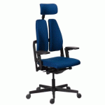 CHAISE ULTRA-ERGONOMIQUE XAVIER AVEC ACCOUDOIRS ET APPUIE-TÊTE, BLEU
