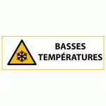 LOT DE 2 - SIGNALÉTIQUE DANGER W010 - BASSES TEMPÉRATURES - NORME ISO 7010 - 297 X 105 MM - PVC
