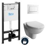 ROCA - PACK BÂTI-SUPPORT ACTIVE + WC VITRA NORMUS + ABATTANT SOFTCLOSE + PLAQUE BLANCHE