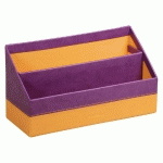 RHODIARAMA PORTE-COURRIER SIMILI CUIR ITALIEN 25X10X14 CM - VIOLET - LOT DE 2