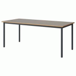 TABLE MALIBU 180X80 T5 4P STRA ALAISÉ GRIS U727/GRIS 7016
