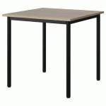 TABLE MALIBU 80X80CM T6 4P STRA ABS CHÊNE 1146/NOIR 9005 - MANUTAN EXPERT