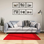 VIDAXL - TAPIS HUARTE À POILS COURTS DOUX ET LAVABLE ROUGE 120X120 CM