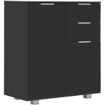 BUFFET NOIR BRILLANT 71X35X80 CM BOIS D'ING�NIERIE - VIDAXL