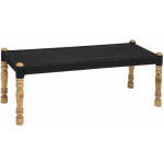 BANC TRESSÉ EN COTON MODÈLE KAPAS - NOIR - 104 X 37,5 X 40,5 - NOIR