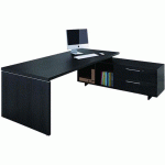 BUREAU CONSOLE ET PIED PANNEAU ROYAL - 195 CM - NOIR - ARTARREDI