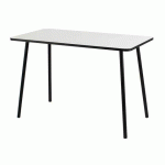 BUREAU TÉLÉTRAVAIL HOPM H.75 X L.114 X P.60 CM PLATEAU BLANC PIÈTEMENT MÉTAL NOIR