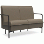 CANAPÉ RESTAURATION 2 PLACES AVEC PIEDS FIXES ANOUK - MARRON - EOL