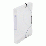 LOT DE 12 - CHEMISE BOX PLASTIQUE OXFORD 24 X 32 CM DOS 2,5 CM INCOLORE