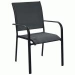 FAUTEUIL ELEGANCE TPEP/ALU - NOIR/GRAPHITE - PROLOISIRS
