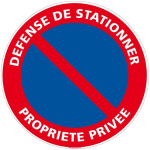 SIGNALETIQUE.BIZ FRANCE - PANNEAU INTERDICTION DE STATIONNER, PANNEAU DE SIGNALISATION TAILLE STANDARD 250 MM. PANNEAU PARKING, INFORMATION. ADHÉSIF,