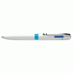 STYLO 4 COULEURS SCHNEIDER - RECHARGEABLE - CORPS BLANC