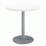 TABLE DE RÉUNION RONDE BLANC Ø 80 CM - PIÉTEMENT ALUMINIUM - ARCH