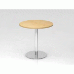 TABLE DE RÉUNION RONDE-Ø80CM-CHÊNE-CHROME - HAMMERBACHER