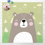 TAPIS EN VINYLE - CUTE BEARS - CARRÉ 1:1 DIMENSION HXL: 40CM X 40CM