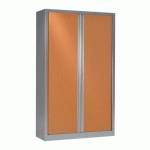 ARMOIRES À RIDEAUX MONOBLOCS ECO-CONÇUE DÉCOR H 198 X L 120 CM CORPS ALUMINIUM-MERISIER