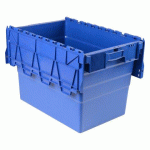 BAC DE STOCKAGE NAVETTE AVEC COUVERCLE EN PLASTIQUE BLEU - 78 LITRES