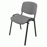 LOT DE 2 - CHAISE CONFÉRENCE CLASSIQUE GRISE - PIEDS NOIR