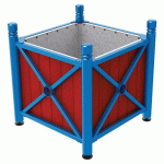 JARDINIÈRE AC/BOIS PROVINCE CITY 80X80 CM ACAJ/BLEU 5010 - PROCITY