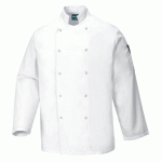 LOT DE 2 - PORTWEST C833 VESTE DE CUISINE SUFFOLK BLANC - TAILLE M