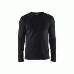 T-SHIRT DE TRAVAIL CÔTELÉ UNI À MANCHES LONGUES 3314 - NOIR - L BLAKLADER