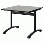 TABLE MALIBU 80X80 T4 DL STR ISOSON GRIS 1400/NOIR NOIR 9005