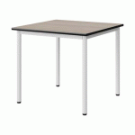 TABLE MALIBU 80X80 T5 4P STRA ANTIB ACACIA/NOIR BLC 9016