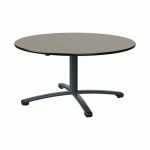 TABLE MALIBU Ø 120 T3 PC STRA GRIS U727/NOIR GRIS 7016