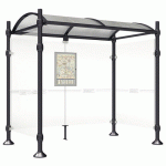 ABRI BUS PROVINCE 2.5 M 2 BARDAGES LAT. INOX NOIR 9005 - PROCITY