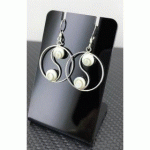 BOUCLES D'OREILLES OEIL DE SAINTE LUCIE ET ARGENT YIN YANG