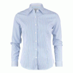 J.HARVEST & FROST YB50 TWILL WOMAN CHEMISE FEMMES BLEU CIEL/RAYURE - TAILLE XS