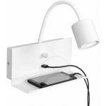 LICHT-ERLEBNISSE - LAMPE DE LECTURE AVEC PORT USB POUR RECHARGER TABLETTE FLEXIBLE BLANC APPLIQUE CANAPÉ LIT - BLANC