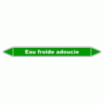 LOT DE 5 - MARQUEUR TUYAUTERIE - EAU FROIDE ADOUCIE - VINYLE LAMINÉ 450 X 52 MM