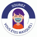 PANNEAU MASQUE OBLIGATOIRE SOURIEZ, VOUS ÊTES MASQUÉS  - PVC - 200